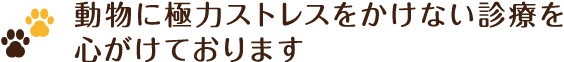 動物に極力ストレスをかけない診療を心がけております